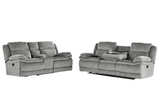 Comet Ash Manual Reclining Sofa with Drop Down and Loveseat with Console