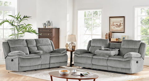 Comet Ash Manual Reclining Sofa with Drop Down