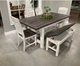 Charlotte Dining Table with 4 Chairs and Bench