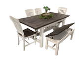 Charlotte Dining Table with 4 Chairs and Bench