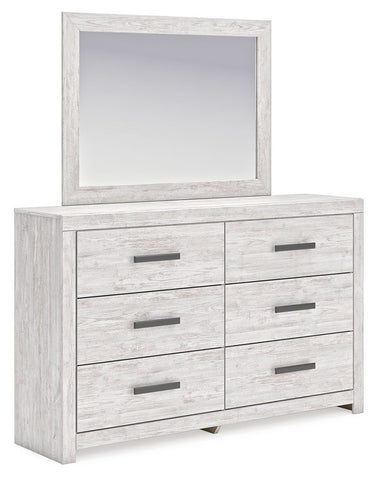 Cayboni Whitewash Dresser And Mirror