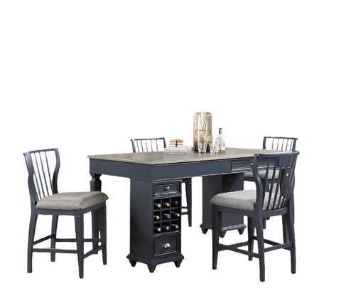 Graphite Counter Hight Table with 4 Chairs