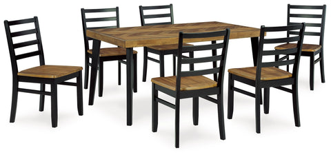 Blondon Brown / Black Rectangular Drm Table Set