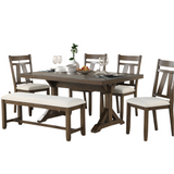 Ray Dining Table with 4 Chairs and Bench