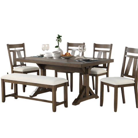 Ray Dining Table with 4 Chairs and Bench