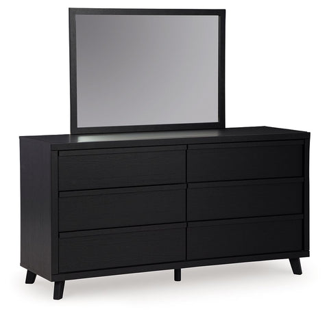 Danziar Black Dresser And Mirror