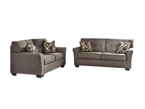 Tibbee Slate Sofa and Loveseat