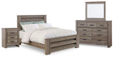 Zelen Queen Bed with Dresser Mirror and Nightstand