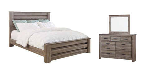 Zelen King Bed with Dresser and Mirror