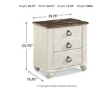 Willowton Whitewash Two Drawer Night Stand