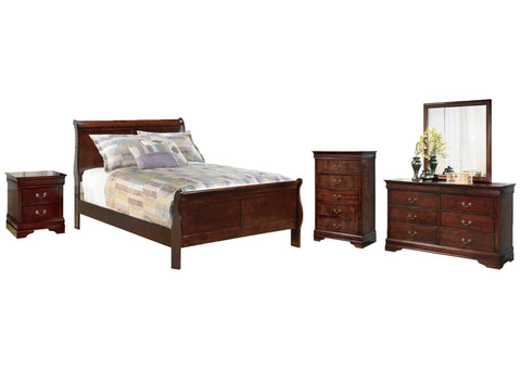 Alisdair King Bed with Dresser Mirror and Nightstand