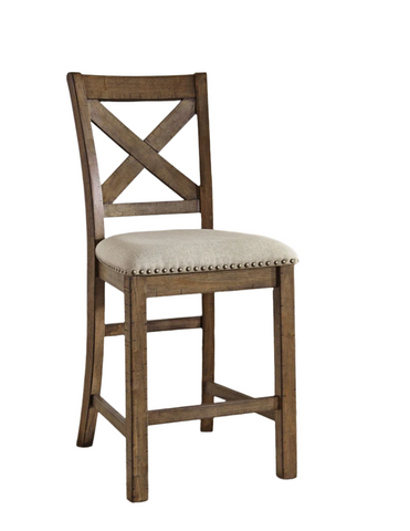 Moriville Gray Upholstered Barstool