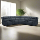 Chesapeake Blue 6 Piece Reclining Sectional