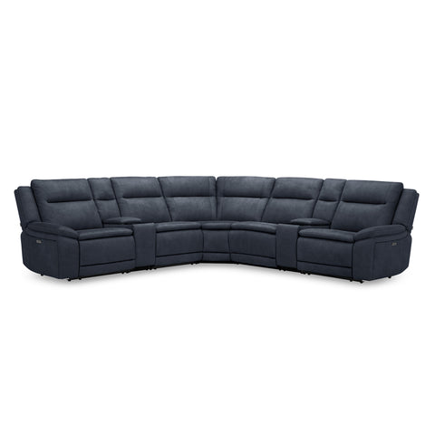 Chesapeake Blue 6 Piece Reclining Sectional