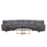 Elite Pewter 5 Piece Sectional