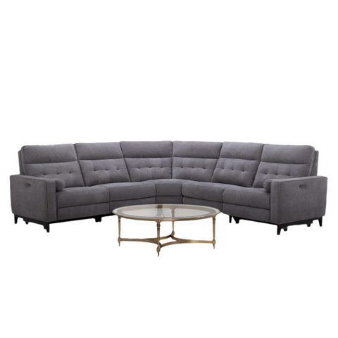 Elite Pewter 5 Piece Sectional