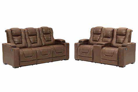 Owner's Box Power Reclining Sofa and Power Reclining Loveseat