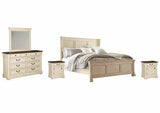 Bolanburg Queen Louvered Bed with Dresser, Mirror & Nightstand