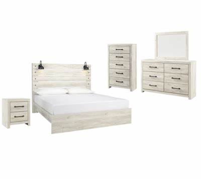 Cambeck King Bed with Dresser Mirror and  Nightstand