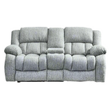 Dove Grey Reclining Loveseat with Console