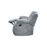 Dove Grey Reclining Loveseat with Console