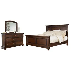 Porter King Panel Bed and Dresser with Mirror