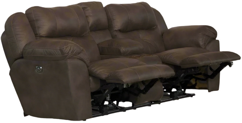 Ferrington Dusk Power Headrest Power Lay Flat Reclining Console Loveseat