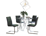 Madanere Table and 4 Black Side Chairs