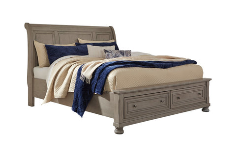 Lettner King Storage Bed with Dresser, Mirror and Nightstand